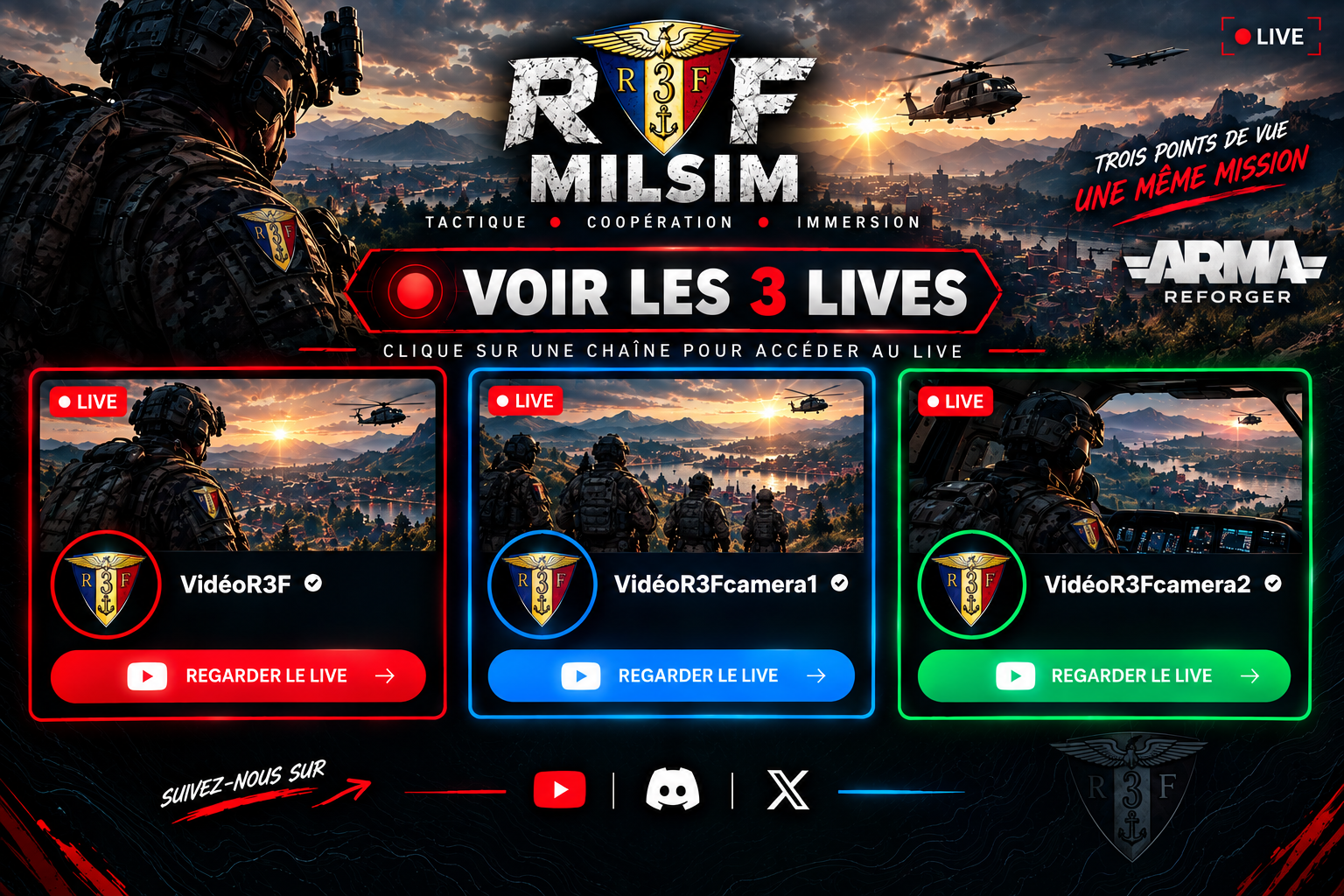 R3F MILSIM — Voir les 3 lives